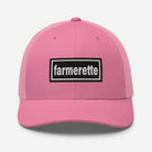 The Tractor Mugs Store Pink Oasis Style Retro Farmerette | Trucker Cap Quality Farmers Merch