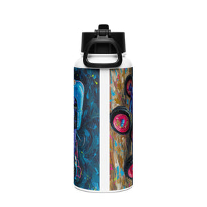 The Tractor Mugs Store Porsche Diesel A111 Splash Art | Stainless steel water bottle with a straw lid Quality Farmers Merch