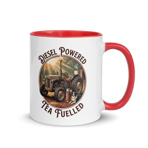 The Tractor Mugs Store Red / 11 oz Diesel Powered. Tea Fuelled | Mug with Color Inside Quality Farmers Merch