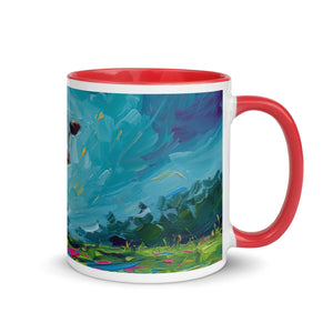 The Tractor Mugs Store Red / 11 oz Hereford Cow Splash Art | Mug with Color Inside Quality Farmers Merch