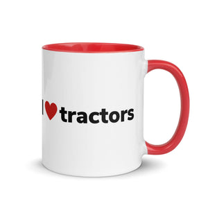 The Tractor Mugs Store Red / 11 oz I Love Tractors | Mug with Color Inside Quality Farmers Merch