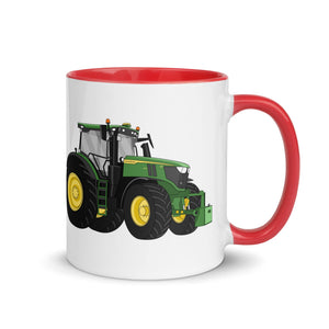 The Tractor Mugs Store Red / 11 oz John Deere 6R | Mug with Color Inside Quality Farmers Merch