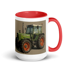 The Tractor Mugs Store Red / 15 oz Fendt 308 LSA 4WD Oil Painting | Mug with Color Inside Quality Farmers Merch