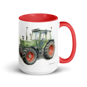The Tractor Mugs Store Red / 15 oz Fendt 308 LSA 4WD Watercolor | Mug with Color Inside Quality Farmers Merch