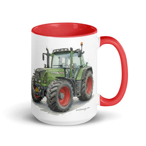 The Tractor Mugs Store Red / 15 oz Fendt Favorit 818 Watercolor | Mug with Color Inside Quality Farmers Merch