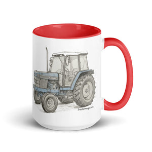 The Tractor Mugs Store Red / 15 oz Ford 6640 Pencil Sketch | Mug with Color Inside Quality Farmers Merch