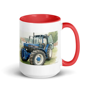 The Tractor Mugs Store Red / 15 oz Ford 7840 Watercolor | Mug with Color Inside Quality Farmers Merch