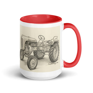 The Tractor Mugs Store Red / 15 oz Porsche Diesel A111 Pencil Sketch | Mug with Color Inside Quality Farmers Merch