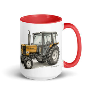 The Tractor Mugs Store Red / 15 oz Renault 65-32 MX Pencil Sketch | Mug with Color Inside Quality Farmers Merch