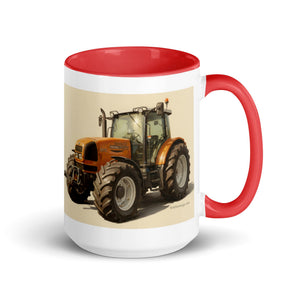 The Tractor Mugs Store Red / 15 oz Renault ares 696 rz Oil Painting | Mug with Color Inside Quality Farmers Merch