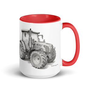The Tractor Mugs Store Red / 15 oz SAME Explorer 105 (Stage V) Pencil Sketch | Mug with Color Inside Quality Farmers Merch