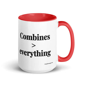 The Tractor Mugs Store Red Combines > Everything | 15 oz Mug with Color Inside Quality Farmers Merch