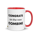 The Tractor Mugs Store Red Congrats On The New Combine | Mug with Color Inside Quality Farmers Merch