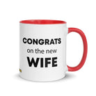 The Tractor Mugs Store Red Congrats On the New Wife  | Mug with Color Inside Quality Farmers Merch
