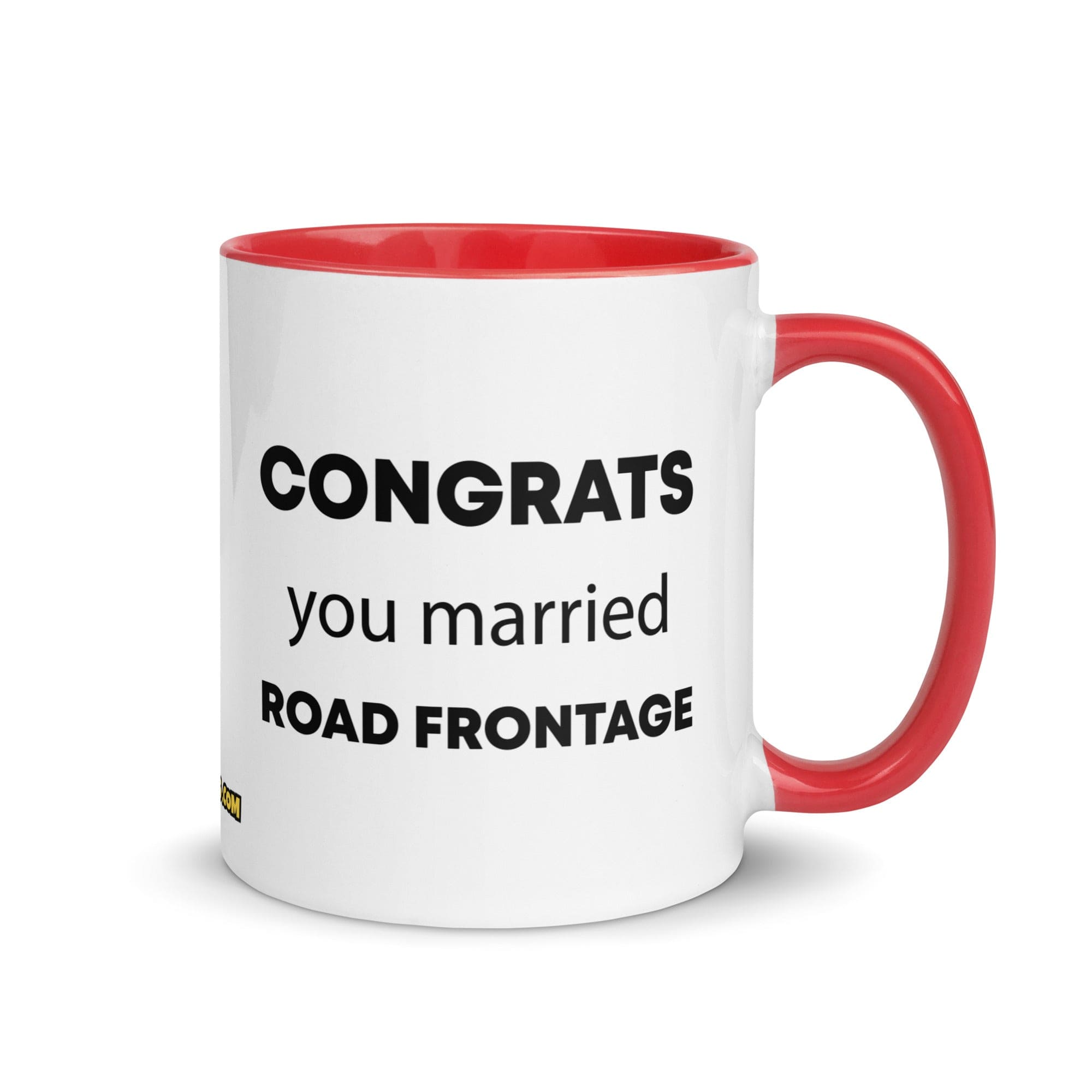 The Tractor Mugs Store Red Congrats You Married Road Frontage | Mug with Color Inside Quality Farmers Merch
