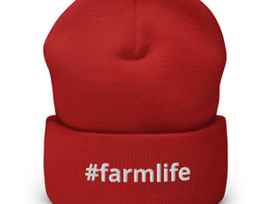 The Tractor Mugs Store Red #farmlife | Cuffed Beanie Quality Farmers Merch