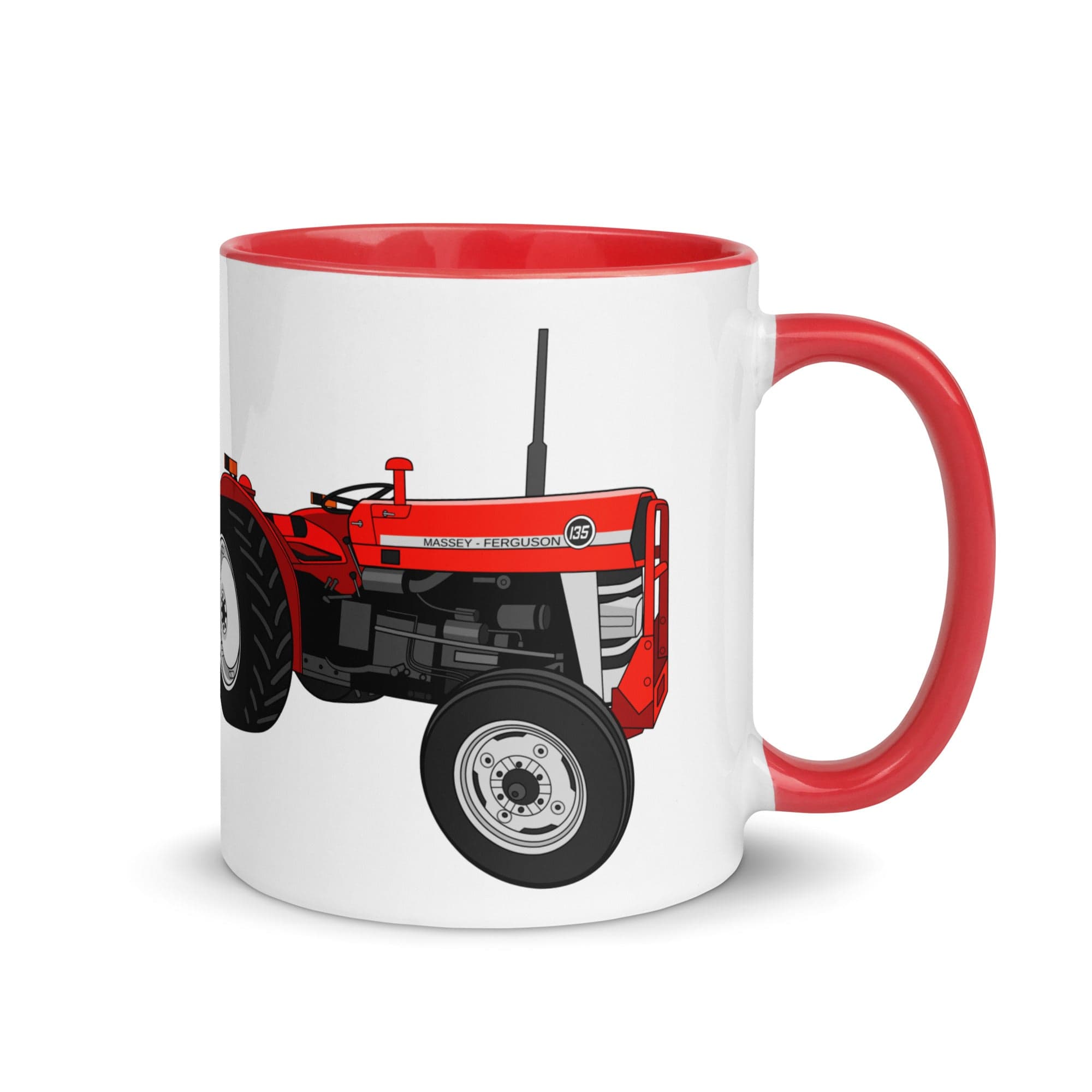 The Tractor Mugs Store Red Massey Ferguson 135 | Mug with Color Inside Quality Farmers Merch