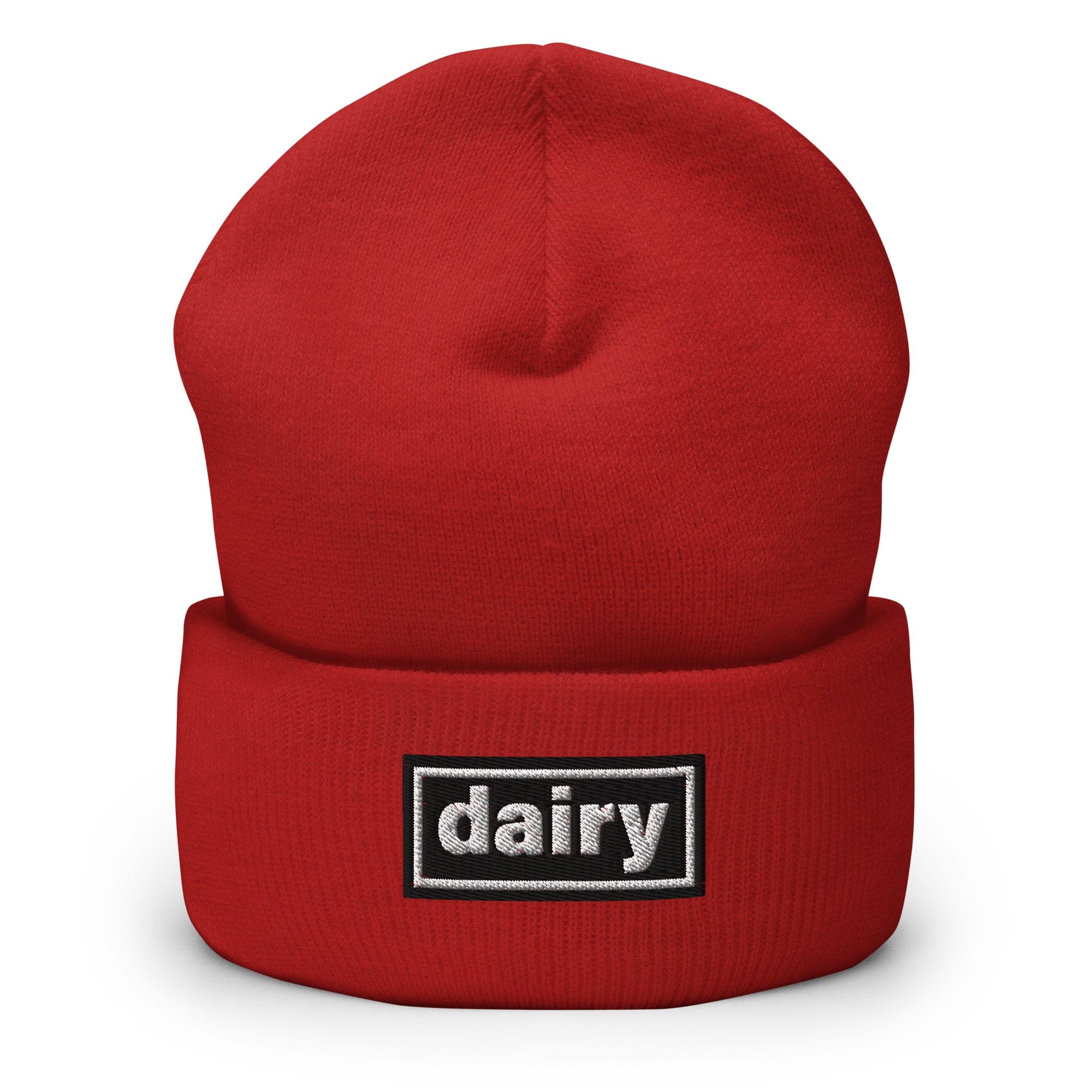 The Tractor Mugs Store Red OASIS Style 'Dairy' | Cuffed Beanie Quality Farmers Merch