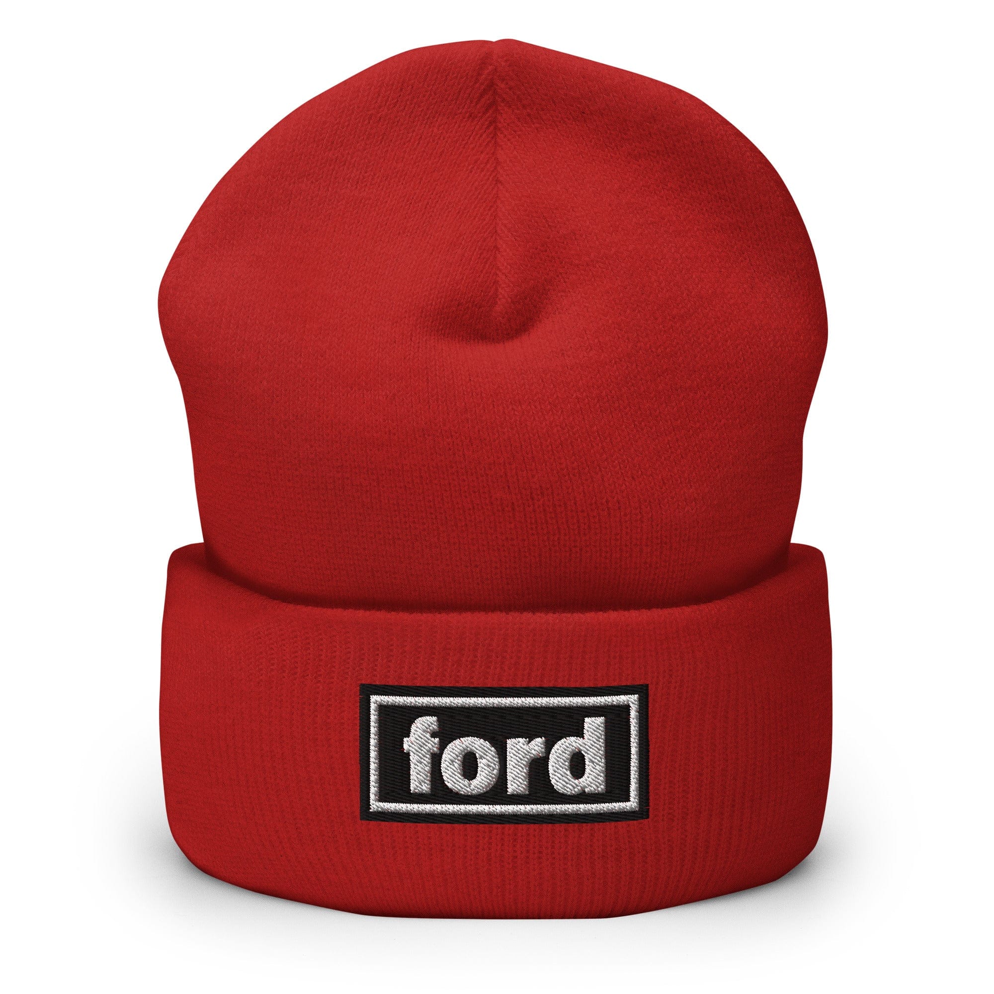 The Tractor Mugs Store Red OASIS Style 'Ford' Cuffed Beanie Quality Farmers Merch