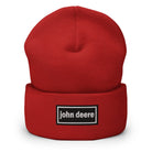 The Tractor Mugs Store Red OASIS Style 'John Deere' | Cuffed Beanie Quality Farmers Merch