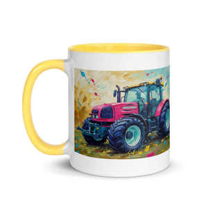 The Tractor Mugs Store Renault ares 696 rz Splash Art | Mug with Color Inside Quality Farmers Merch