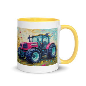 The Tractor Mugs Store Renault ares 696 rz Splash Art | Mug with Color Inside Quality Farmers Merch