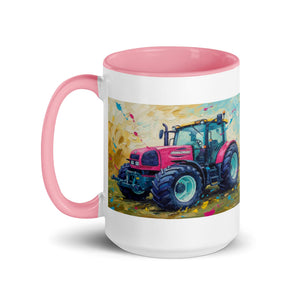 The Tractor Mugs Store Renault ares 696 rz Splash Art | Mug with Color Inside Quality Farmers Merch