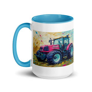 The Tractor Mugs Store Renault ares 696 rz Splash Art | Mug with Color Inside Quality Farmers Merch