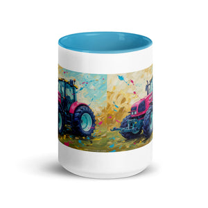 The Tractor Mugs Store Renault ares 696 rz Splash Art | Mug with Color Inside Quality Farmers Merch