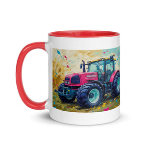 The Tractor Mugs Store Renault ares 696 rz Splash Art | Mug with Color Inside Quality Farmers Merch