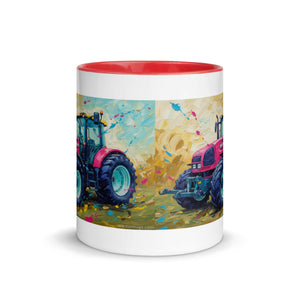 The Tractor Mugs Store Renault ares 696 rz Splash Art | Mug with Color Inside Quality Farmers Merch