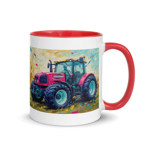 The Tractor Mugs Store Renault ares 696 rz Splash Art | Mug with Color Inside Quality Farmers Merch