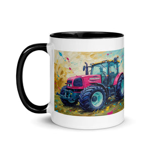 The Tractor Mugs Store Renault ares 696 rz Splash Art | Mug with Color Inside Quality Farmers Merch