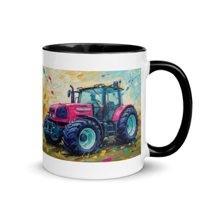 The Tractor Mugs Store Renault ares 696 rz Splash Art | Mug with Color Inside Quality Farmers Merch