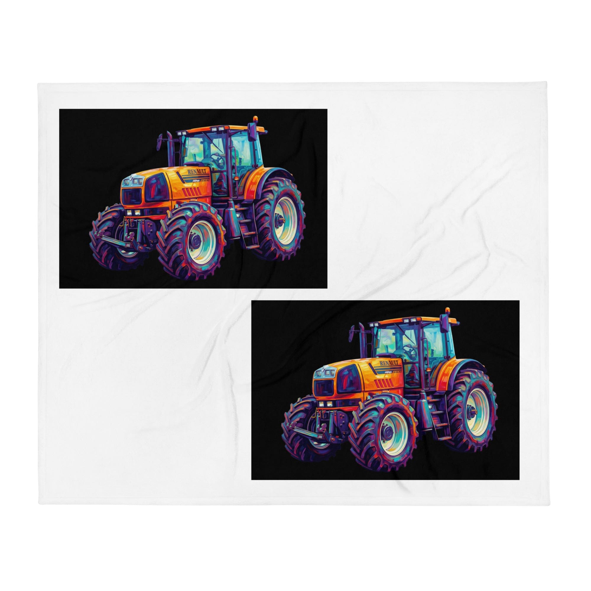 The Tractor Mugs Store Renault Atles 926 | Splash Art Throw Blanket Quality Farmers Merch