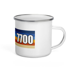 The Tractor Mugs Store Retro Stripes 7700 | Enamel Mug Quality Farmers Merch