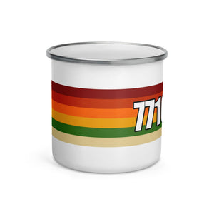 The Tractor Mugs Store Retro Stripes 7710 | Enamel Mug Quality Farmers Merch