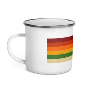 The Tractor Mugs Store Retro Stripes 7710 | Enamel Mug Quality Farmers Merch