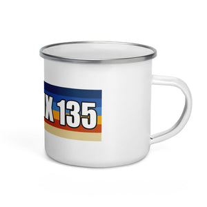 The Tractor Mugs Store Retro Stripes MX 135 | Enamel Mug Quality Farmers Merch