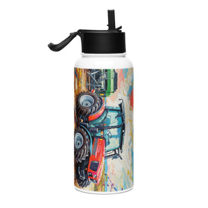 The Tractor Mugs Store SAME Dorado Natural 70 (Stage V) Splash Art | Stainless steel water bottle with a straw lid Quality Farmers Merch