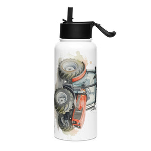 The Tractor Mugs Store SAME Dorado Natural 70 (Stage V) Watercolor | Stainless steel water bottle with a straw lid Quality Farmers Merch