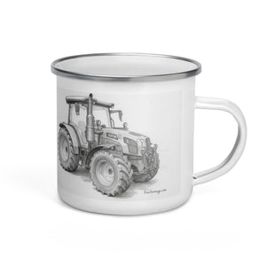 The Tractor Mugs Store SAME Explorer 105 (Stage V) Pencil Sketch | Enamel Mug Quality Farmers Merch