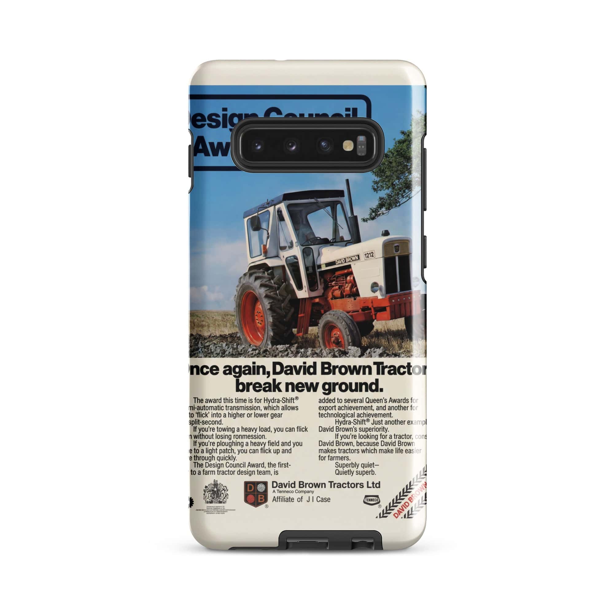 The Tractor Mugs Store Samsung Galaxy S10 Plus David Brown Advert | Tough case for Samsung® Quality Farmers Merch