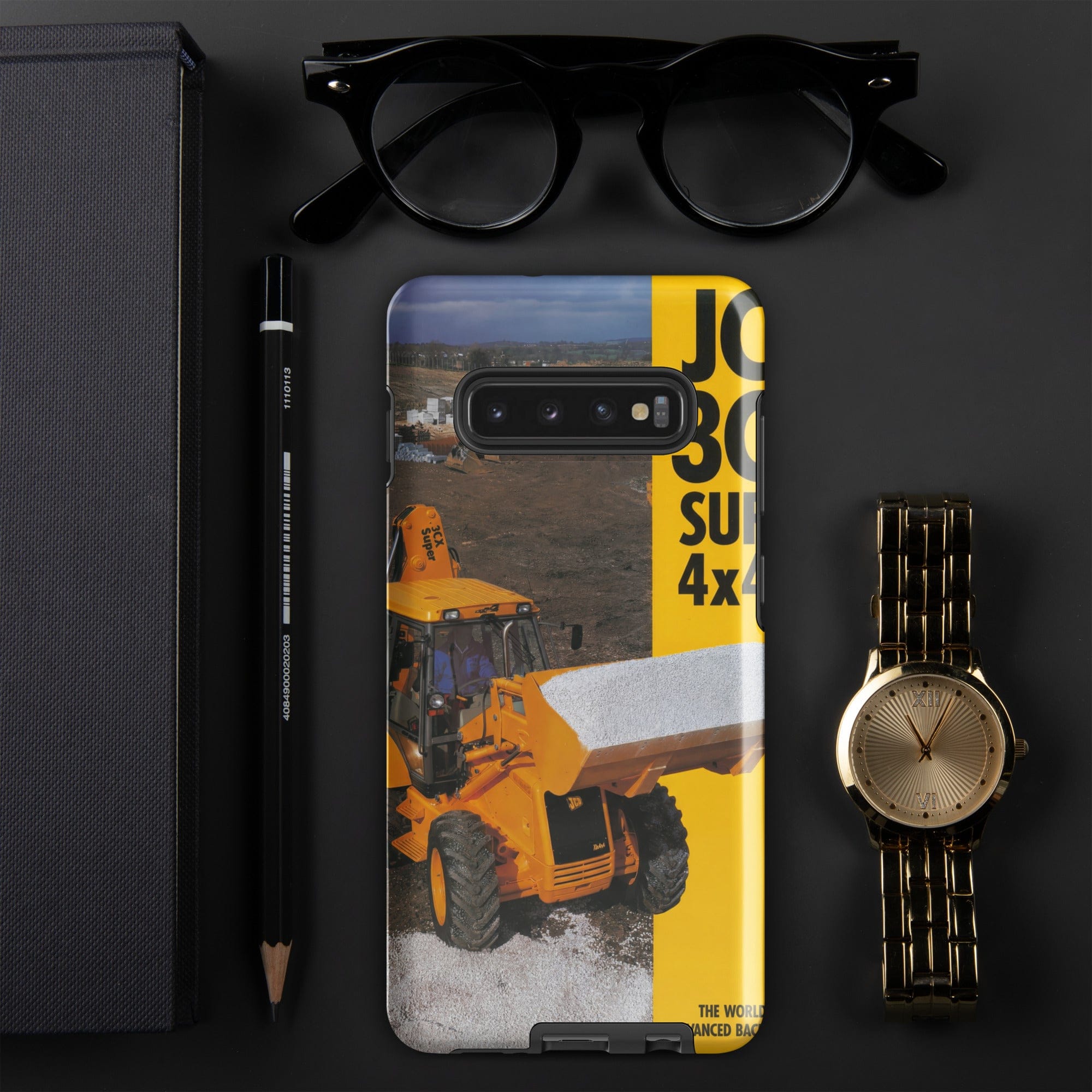The Tractor Mugs Store Samsung Galaxy S10 Plus JCB 3CX 4x4x4 Brochure | Tough case for Samsung® Quality Farmers Merch