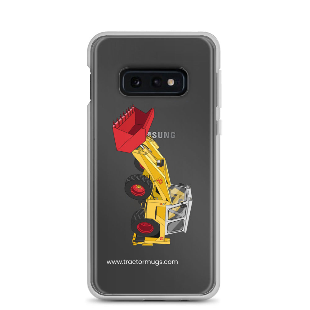 The Tractor Mugs Store Samsung Galaxy S10e JCB 4D Backhoe | Clear Case for Samsung® Quality Farmers Merch