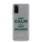 The Tractor Mugs Store Samsung Galaxy S20 KEEP CALM and KEEP MILKING | Clear Case for Samsung® Quality Farmers Merch