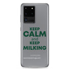 The Tractor Mugs Store Samsung Galaxy S20 Ultra KEEP CALM and KEEP MILKING | Clear Case for Samsung® Quality Farmers Merch