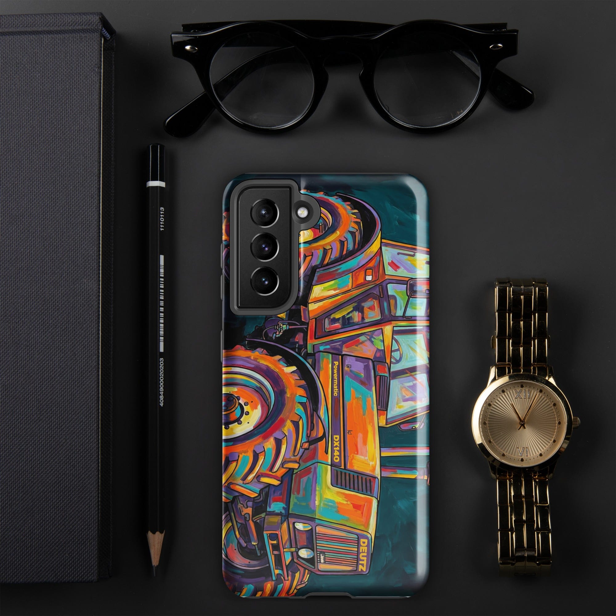 The Tractor Mugs Store Samsung Galaxy S21 FE Deutz Fahr DX 140 | Splash Art Tough case for Samsung® Quality Farmers Merch