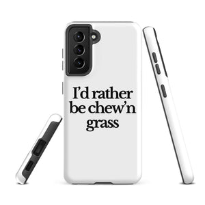 The Tractor Mugs Store Samsung Galaxy S21 FE I'D RATHER BE CHEW'N GRASS | Tough case for Samsung® Quality Farmers Merch