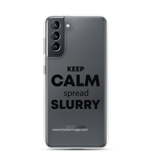 The Tractor Mugs Store Samsung Galaxy S21 KEEP CALM spread SLURRY | Clear Case for Samsung® Quality Farmers Merch